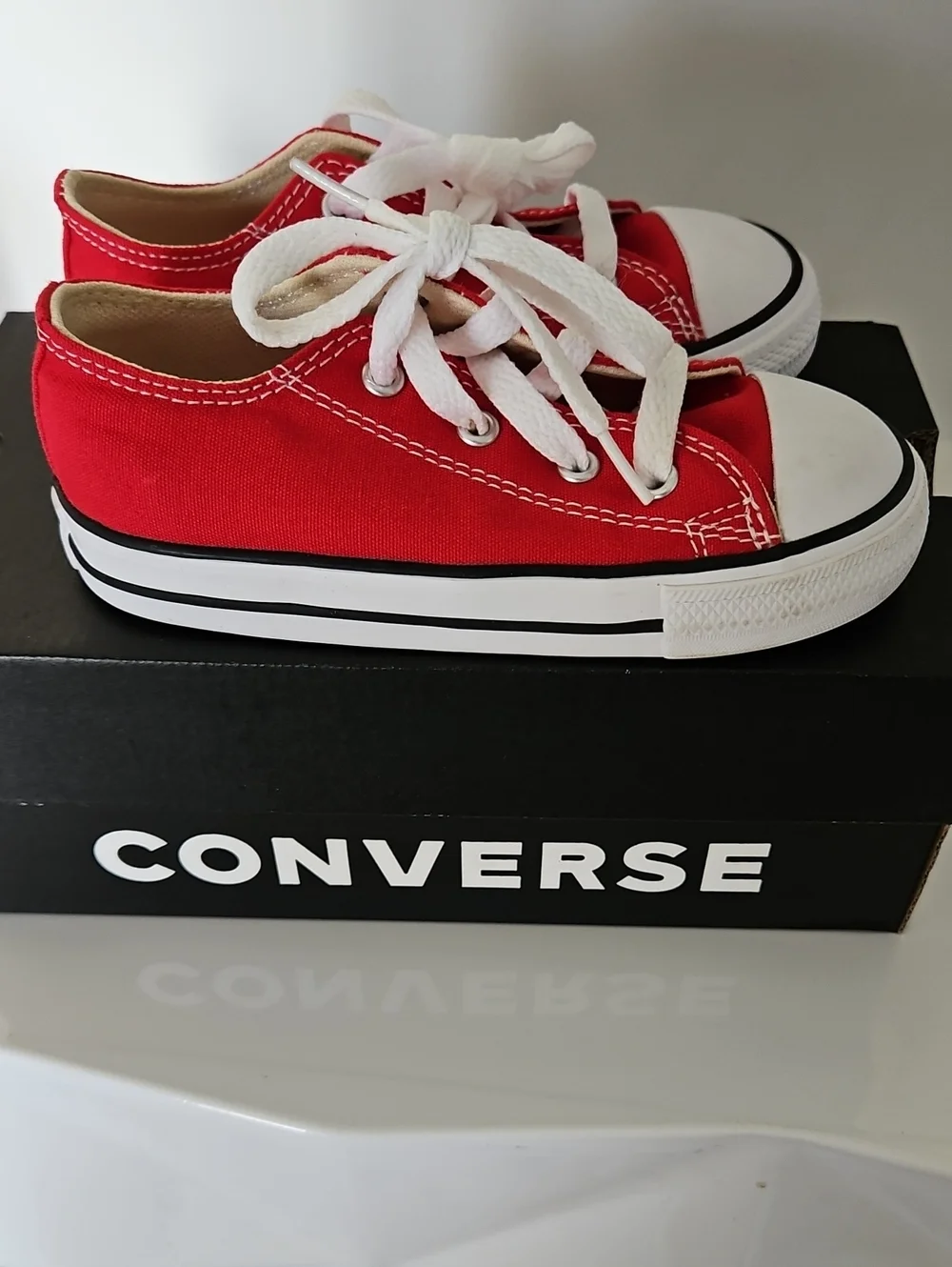 Converse Kids Red Low-Top Canvas Sneakers